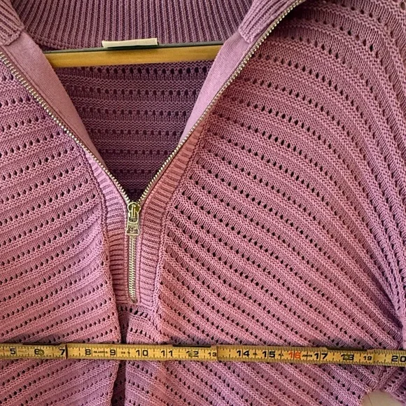 Varley Tara pointelle half zip knit pullover NWT size medium - Picture 10 of 10